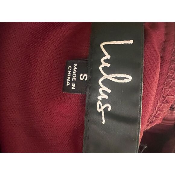 Lulus love spell small burgundy wine chiffon cocktail lace back maxi dress - Picture 7 of 10